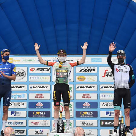 27-03-2021 Settimana Internazionale Coppi E Bartali; Tappa 05 Forli - Forli; 2021, Jumbo - Visma; 2021, Deceuninck - Quick Step; 2021, Bikeexchange; Vingegaard, Jonas; Honore, Mikkel Frolich; Schultz, Nicholas; Forli; 