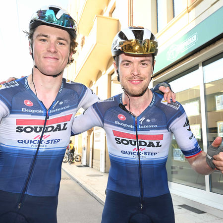 21-03-2023 Settimana Internazionale Coppi E Bartali; Tappa 01 Riccione - Riccione; 2023, Soudal - Quickstep; Cavagna, Remi; Schmid, Mauro; Riccione; 