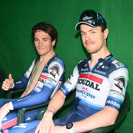 25-03-2023 Settimana Internazionale Coppi E Bartali; Tappa 05 Carpi - Carpi; 2023, Soudal - Quickstep; Schmid, Mauro; Cavagna, Remi; Carpi; 