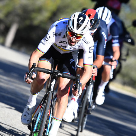 CASSIS, FRANCE - FEVRIER 11: Julian Alaphilippe of France of team DECEUNINCK - QUICK - STEP durant l'etape 1 Aubagne Ð Six Fours les Plages du Tour de Provence 2021. Le 11 fevrier 2021, Cassis, France (Photo by James Startt/Agence Zoom)