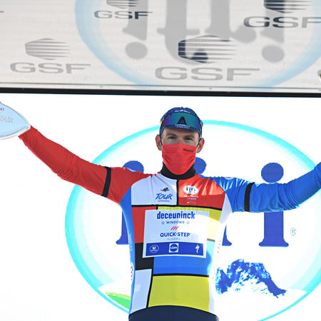 CASSIS, FRANCE - FEVRIER 11: Davide Ballerini of team DECEUNINCK - QUICK - STEP durant l'etape 1 Aubagne Ð Six Fours les Plages du Tour de Provence 2021. Le 11 fevrier 2021, Cassis, France (Photo by James Startt/Agence Zoom)