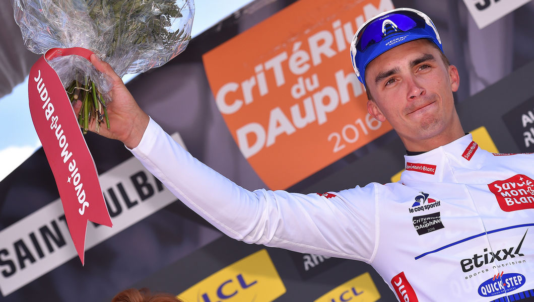 Alaphilippe retains Dauphiné white jersey