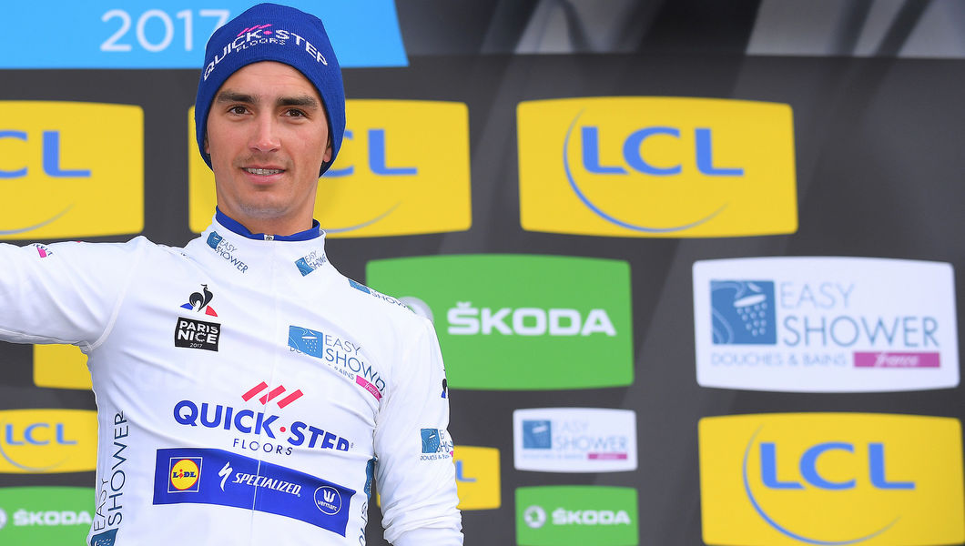 Alaphilippe pakt witte trui op openingsdag Paris-Nice