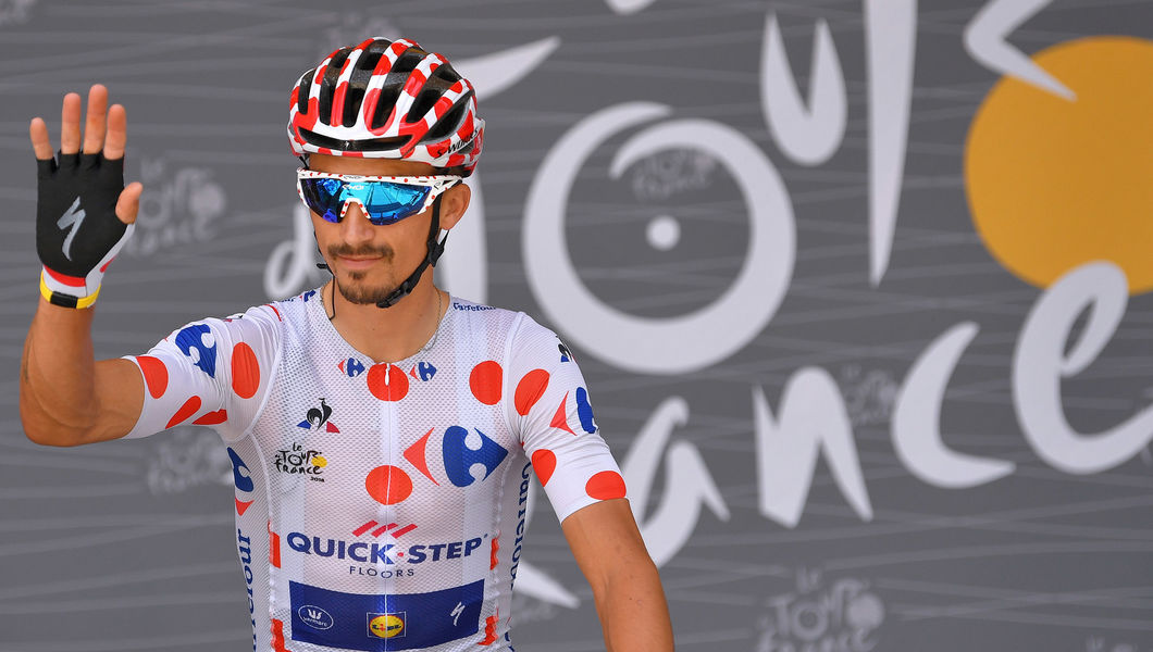 Tour de France: bolletjestrui blijft om schouders Alaphilippe