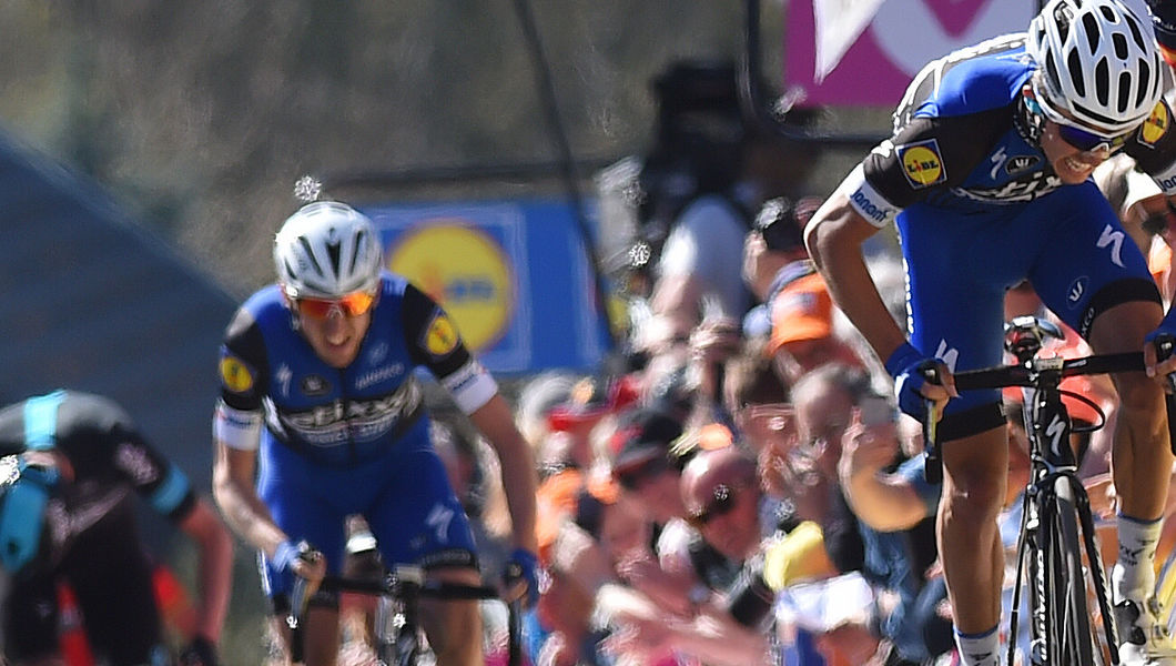 Alaphilippe en Martin finish op het Flèche Wallonne podium