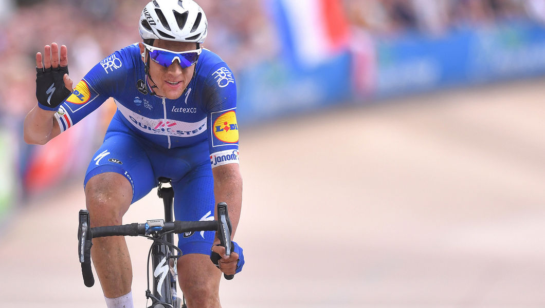 Niki Terpstra rides onto Paris-Roubaix podium