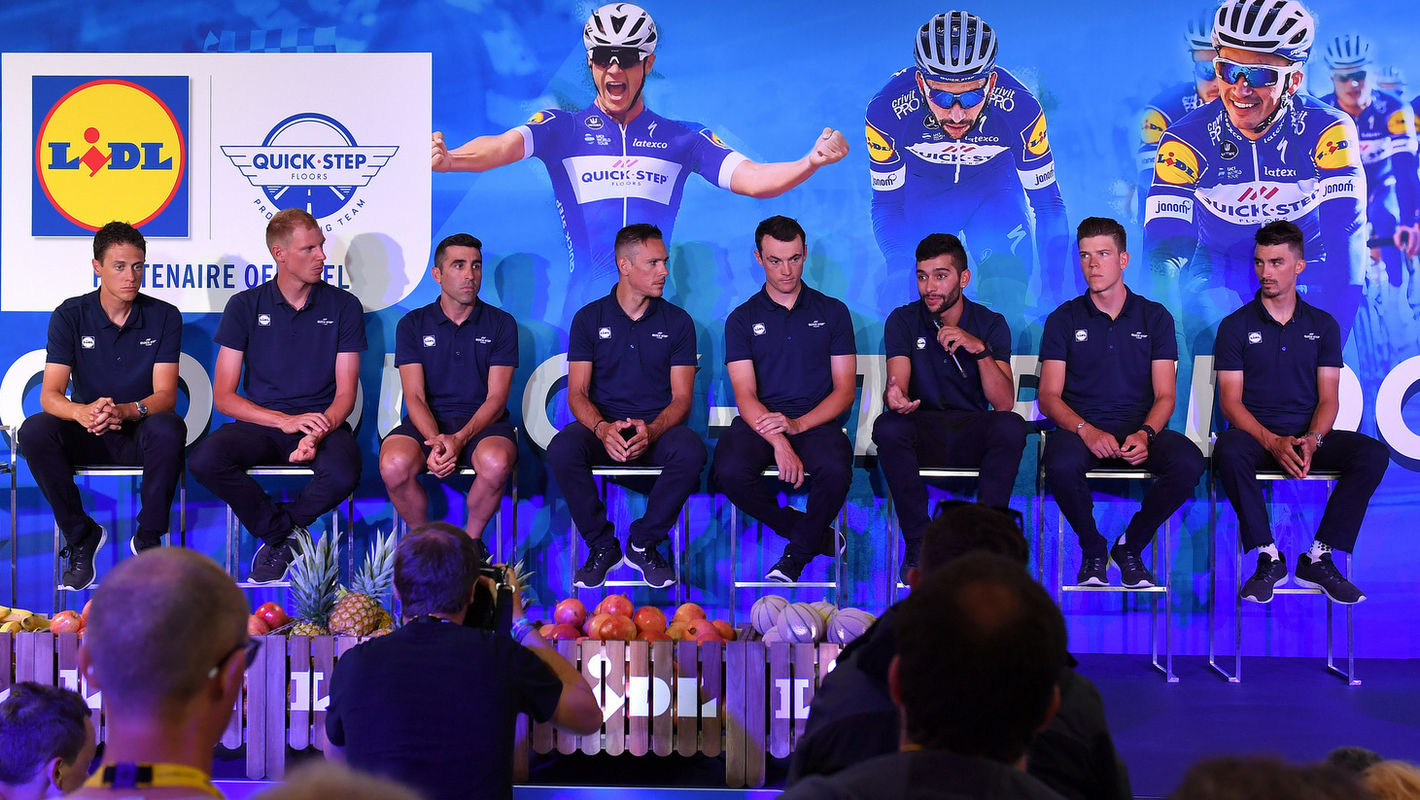Quick-Step Floors assemble for the media in La Roche-sur-Yon