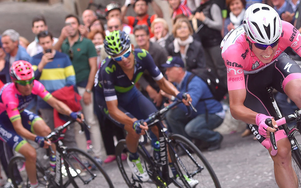 Bob Jungels defends pink jersey with panache