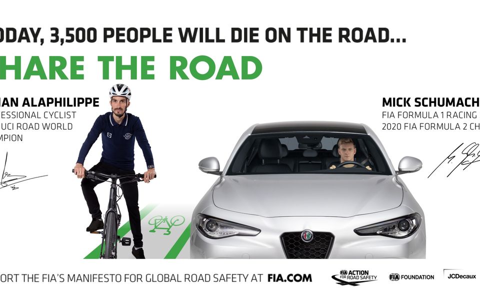 Julian Alaphilippe and Mick Schumacher join the #3500LIVES Global Road Safety Campaign