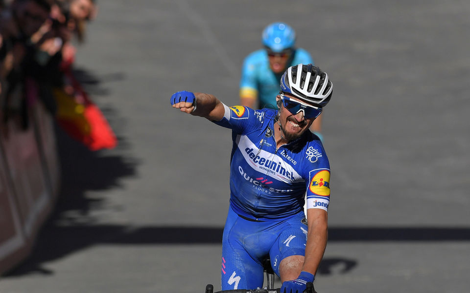 Julian Alaphilippe powers to victory at Strade Bianche debut