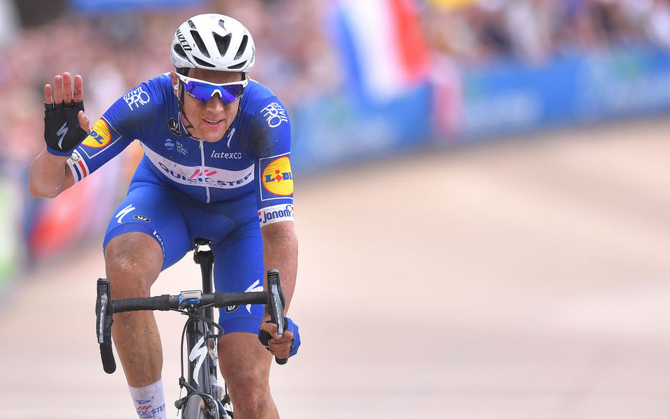 Niki Terpstra rides onto Paris-Roubaix podium