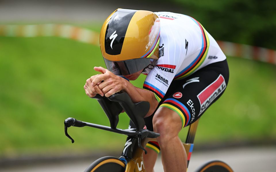Evenepoel blasts to victory in Romandie ITT