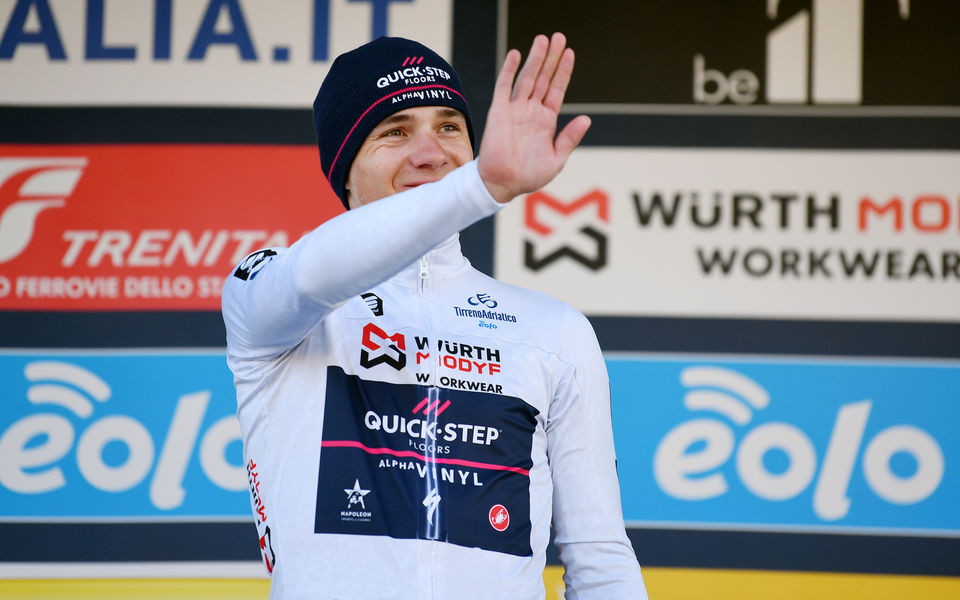 Evenepoel in white at Tirreno-Adriatico