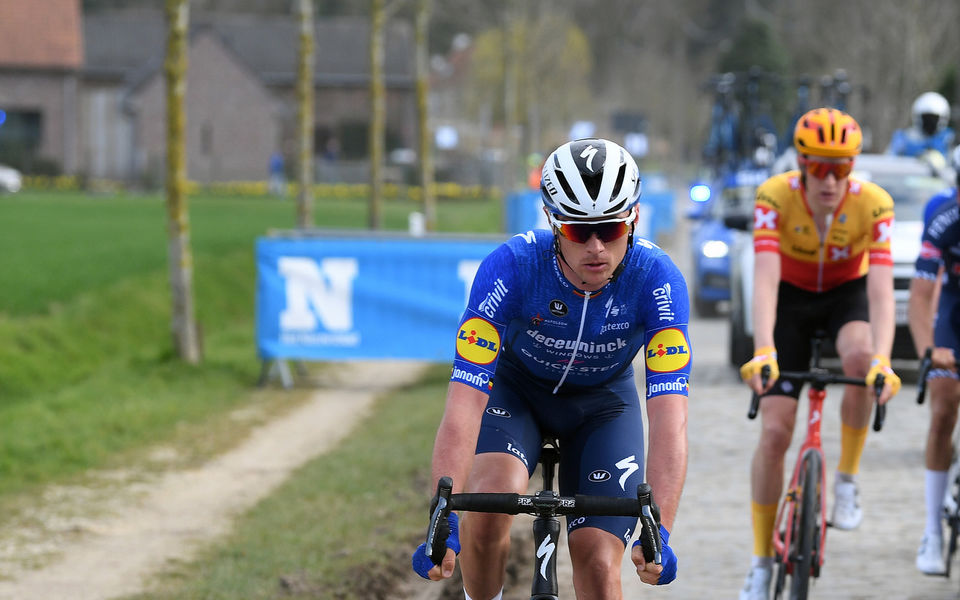 Lampaert on the podium at Heistse Pijl