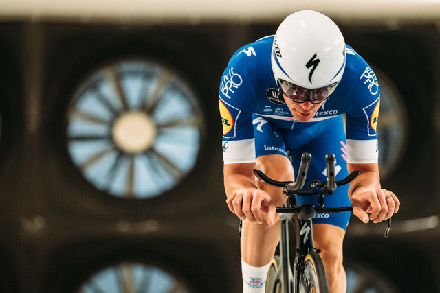 Aero is everything: Quick-Step Floors testing material at the Specialized wind tunnel