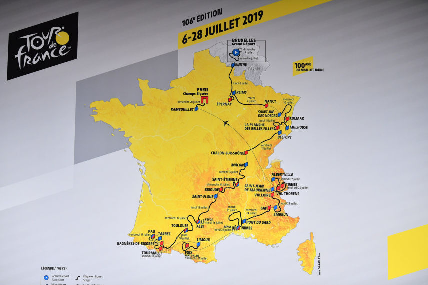Parcours Tour de France 2019 onthuld