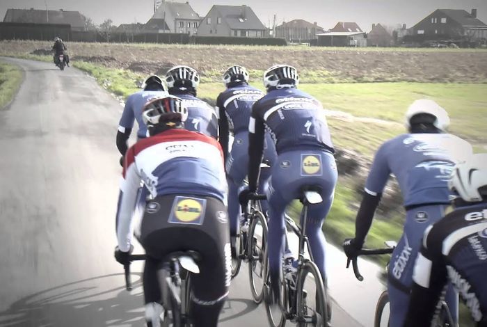 Tony Martin riding on the cobbles